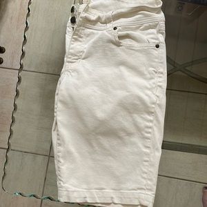 CAbi white denim shorts